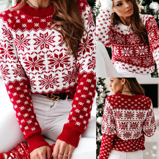 Damen Winterpullover mit folkloristischem Muster Stalluxe