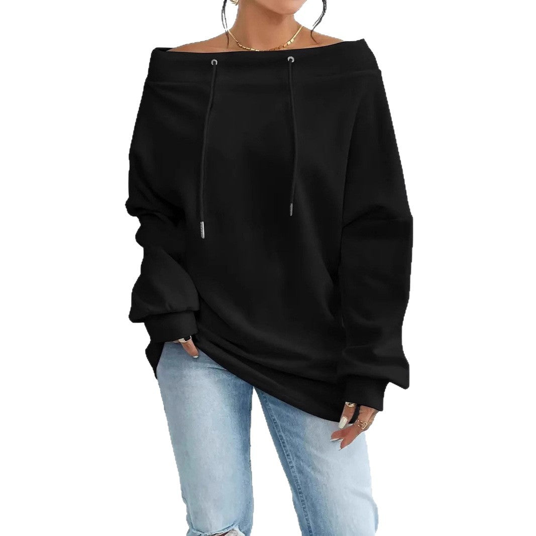 Damen Oversized Sweatshirt mit lässigem Off-Shoulder-Ausschnitt Stalluxe