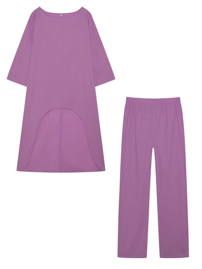 Damen Lässiges Freizeitoberteil und Hose Set Stalluxe Lila