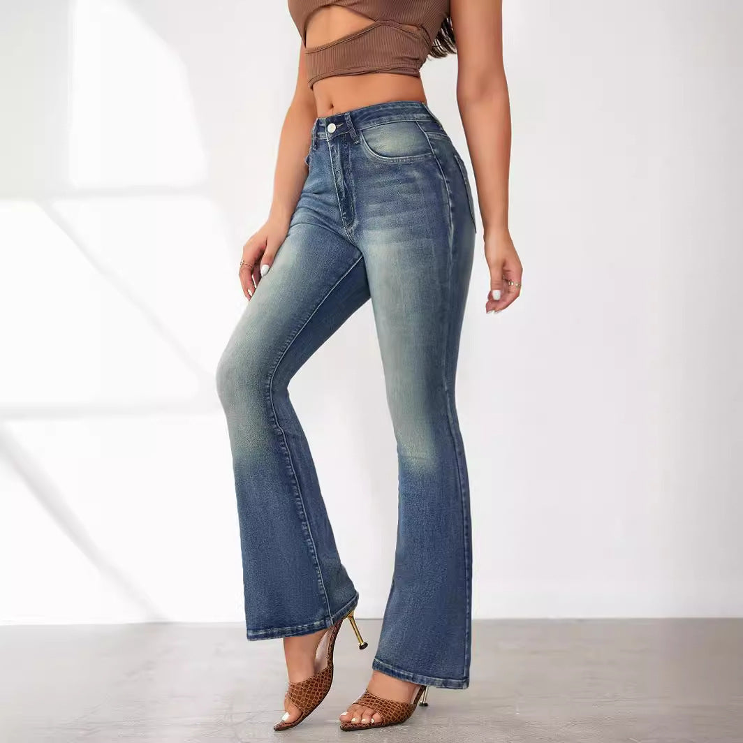 Damen Flared Jeans mit hohem Bund und schickem Schnitt Stalluxe