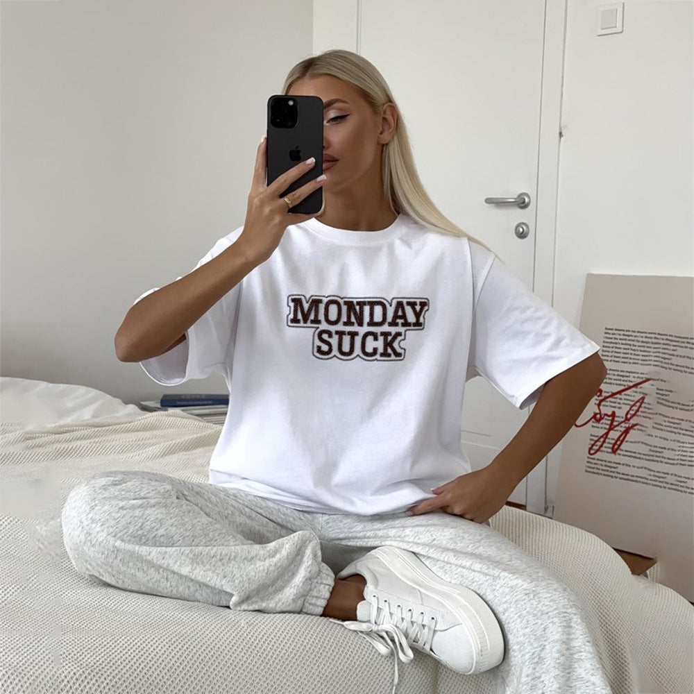 Damen Oversized T-Shirt mit auffälligem Schriftzug Stalluxe 1757993620