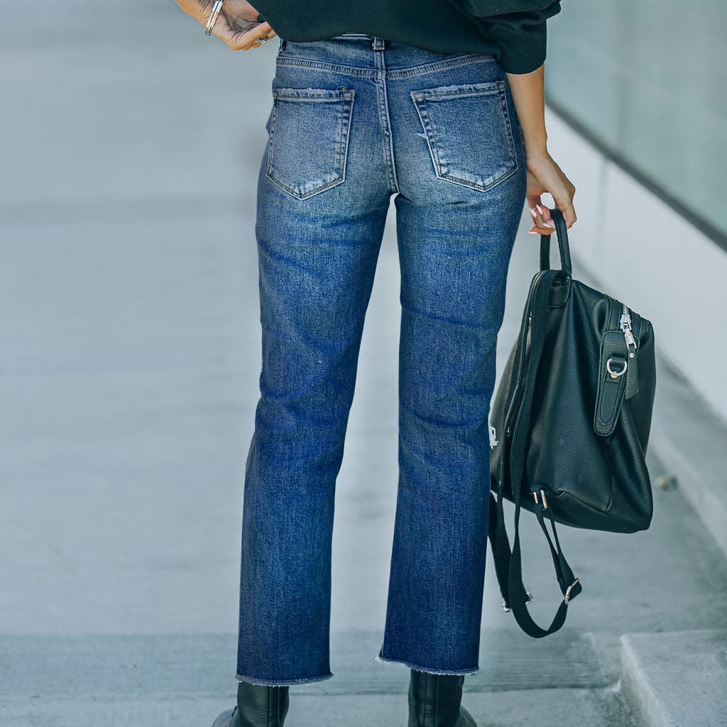 Damen Mom-Jeans im lässigen Used-Look mit modischen Rissen Stalluxe
