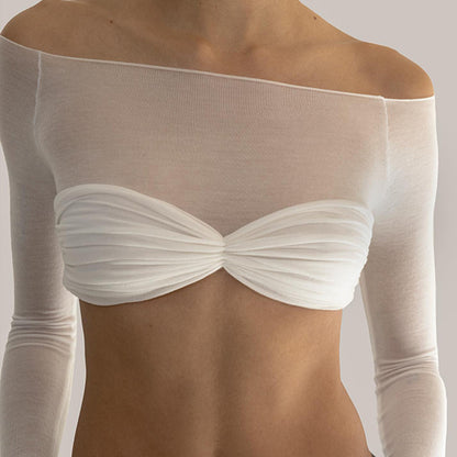Damen Off-Shoulder Oberteil mit gerafftem Design Stalluxe