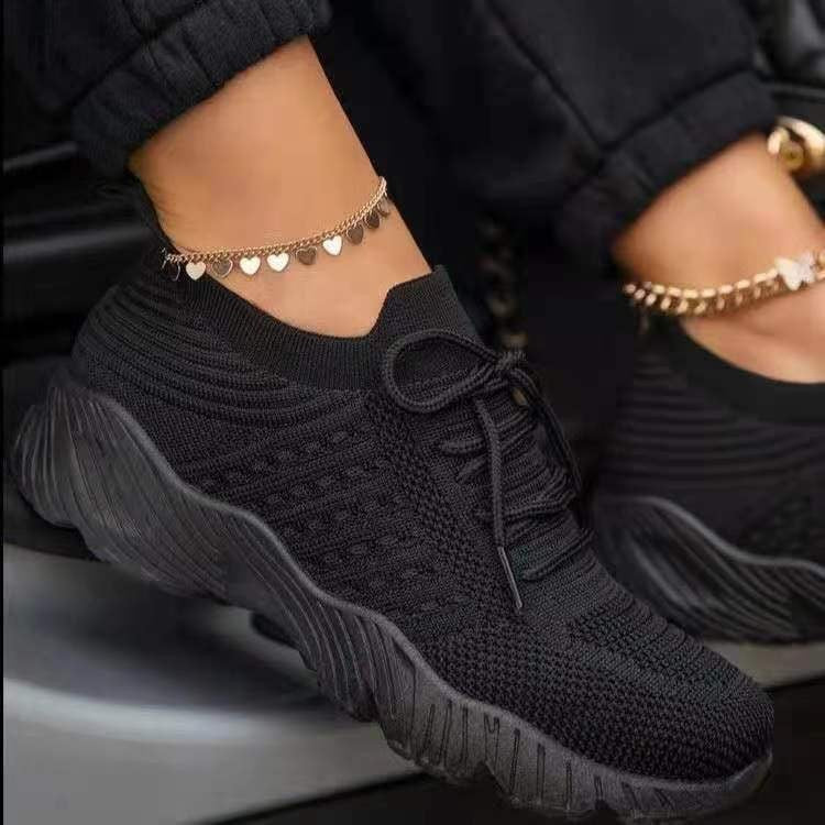 Damen atmungsaktive Lauf-Sneaker mit flexiblem Strick-Obermaterial Stalluxe