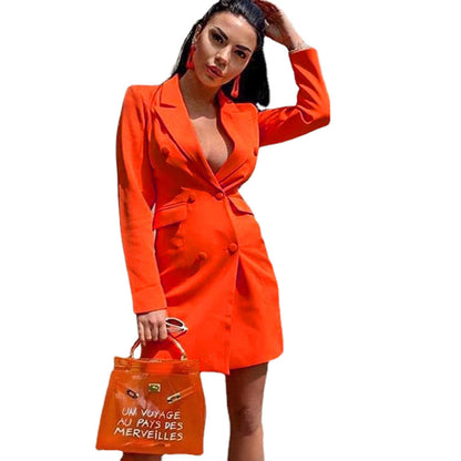 Damen Blazer-Kleid mit doppelter Knopfleiste und eleganten Details Stalluxe