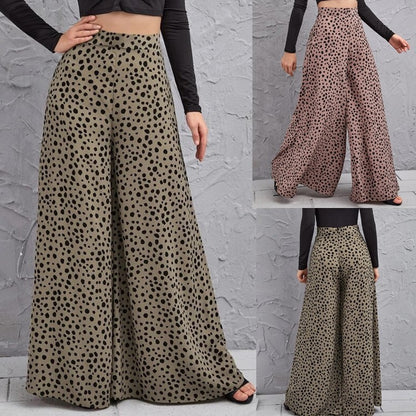 Damen Weit geschnittene Palazzo-Hose mit gepunktetem Design Stalluxe