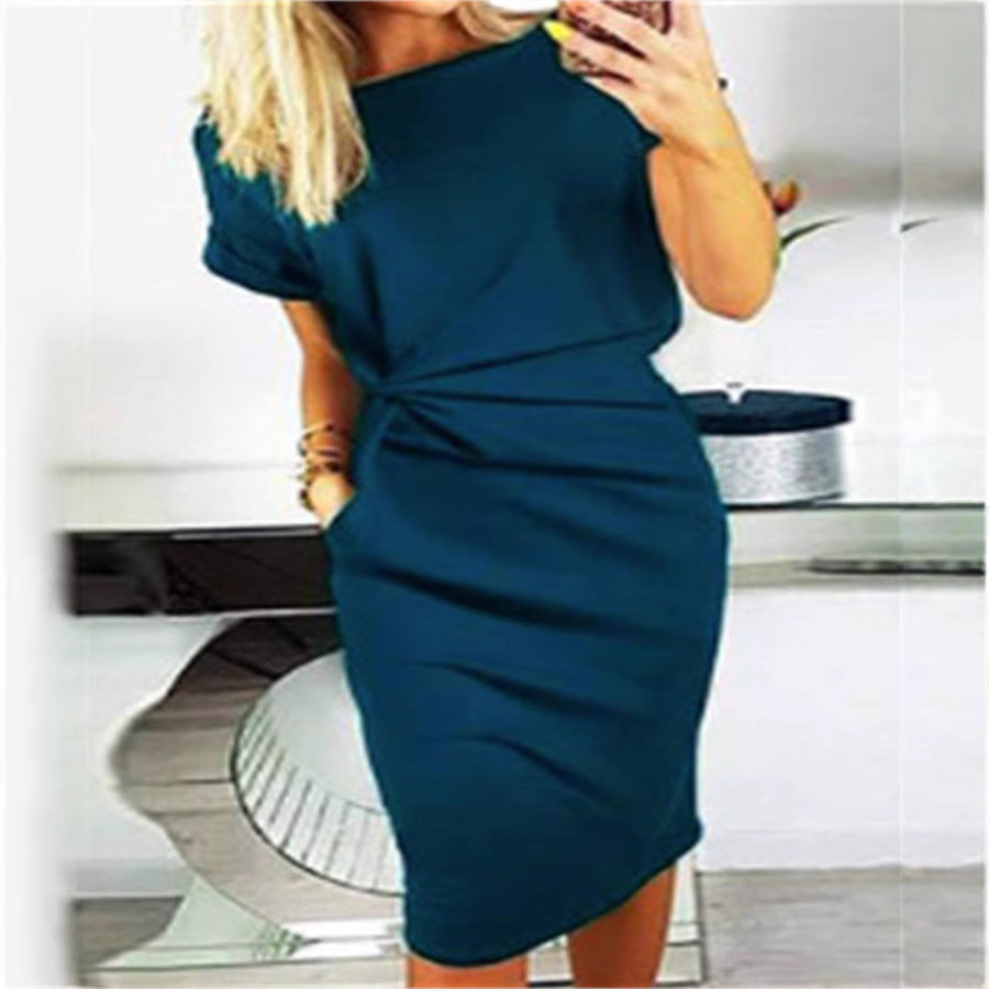 Damen Figurbetontes Wickelkleid mit seitlichen Eingrifftaschen Stalluxe