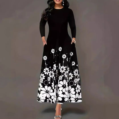 Damen Maxikleid mit floralem Design und praktischen Seitentaschen Stalluxe