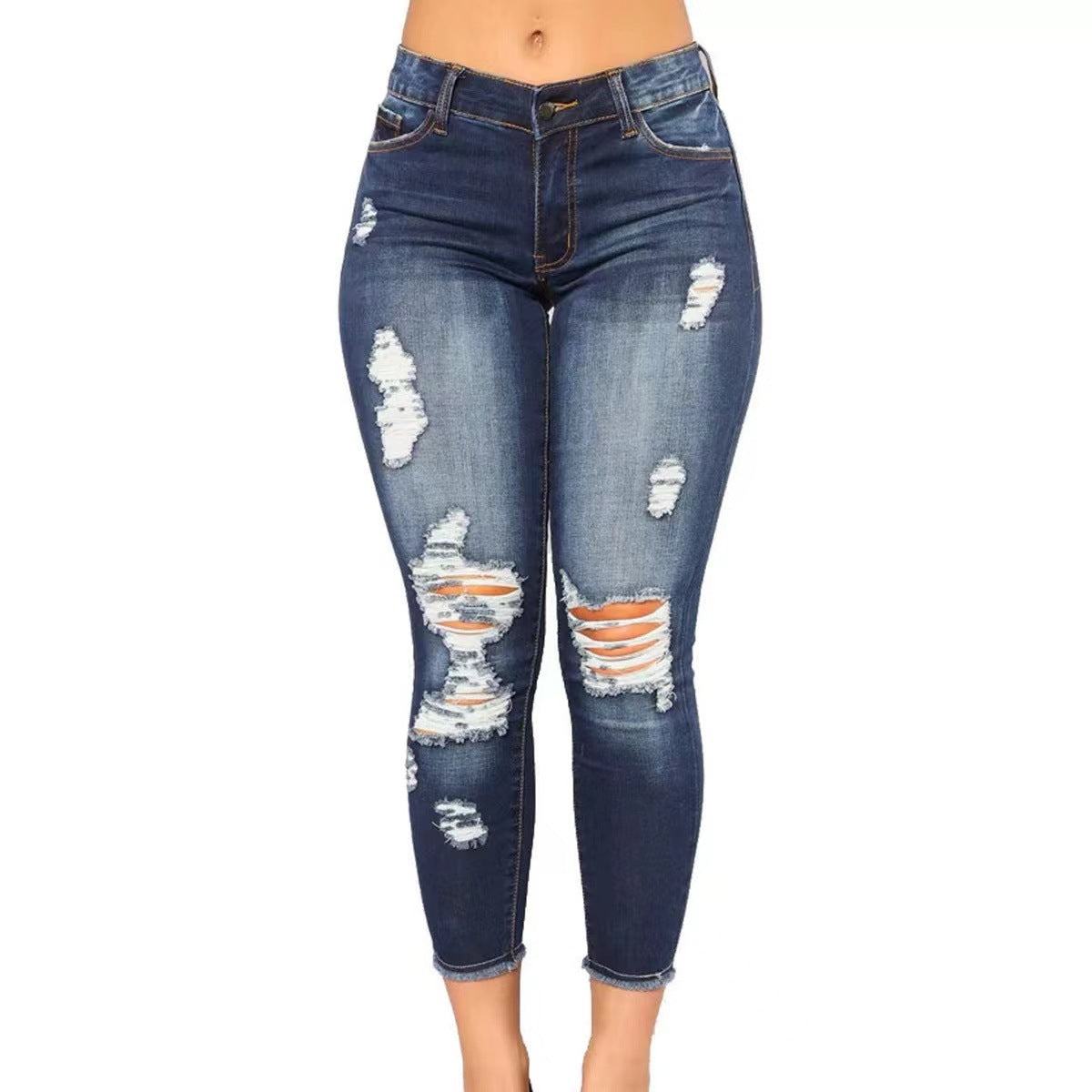 Damen Skinny-Jeans mit modischen Destroyed-Details Stalluxe