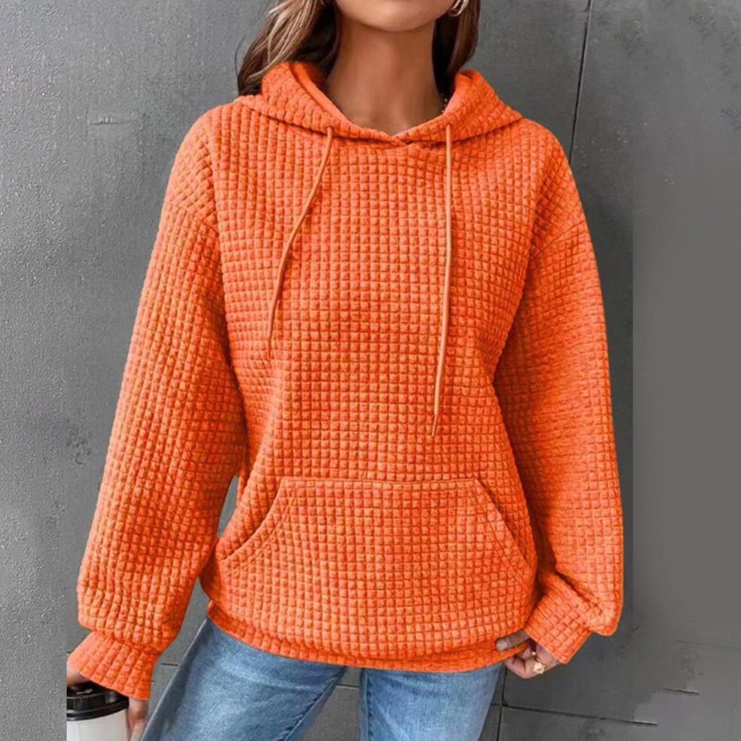 Damen luftiger Hoodie mit strukturiertem Gewebe und Kapuze Stalluxe