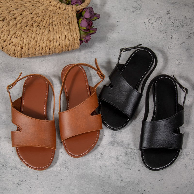 Damen eleganten Riemensandalen mit offener Ferse und verstellbarem Riemen Stalluxe