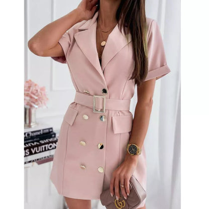 Damen Blusenkleid mit tailliertem Schnitt und modischen Knopfdetails Stalluxe