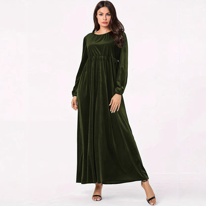 Damen Elegantes Maxikleid aus samtigem Stoff mit weitem Schnitt Stalluxe