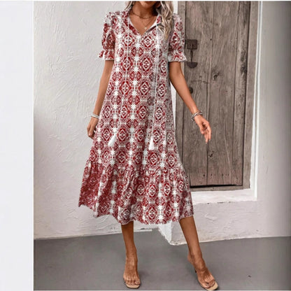 Damen Sommerliches Tunika-Kleid mit eleganten Schnüroptionen Stalluxe