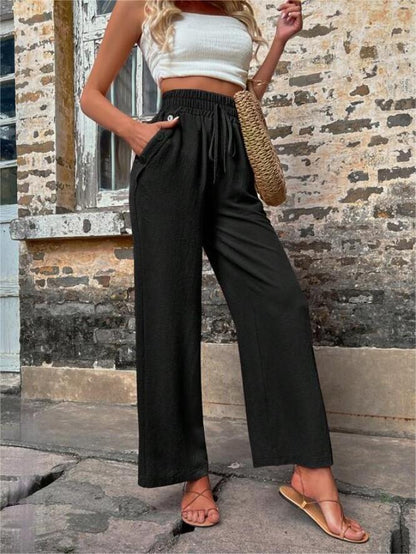 Damen Elegante Freizeit-Hosen mit elastischem Bund und seitlichen Taschen Stalluxe