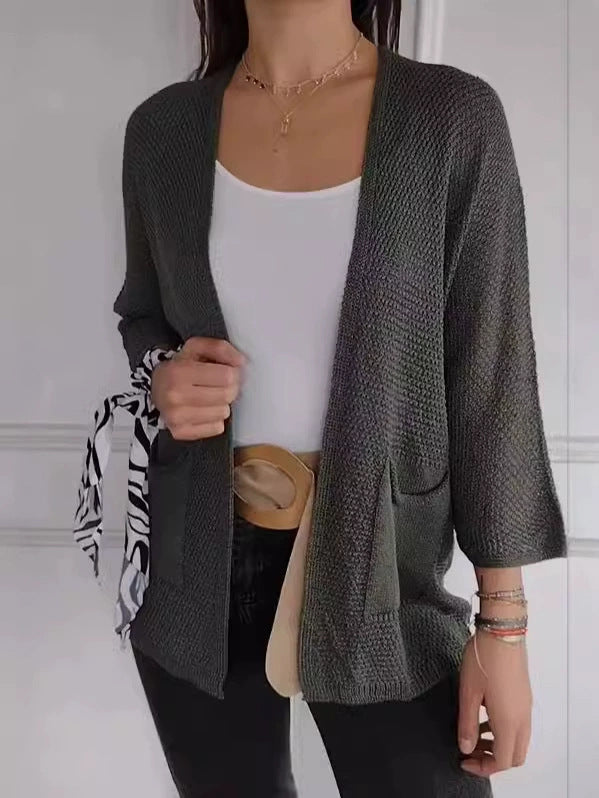 Damen luftiger Strick-Cardigan mit Taschen und weitem Schnitt Stalluxe