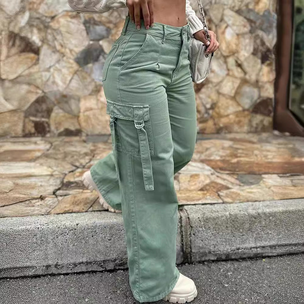 Damen Cargo-Hose mit weitem Schnitt und praktischen Taschen Stalluxe