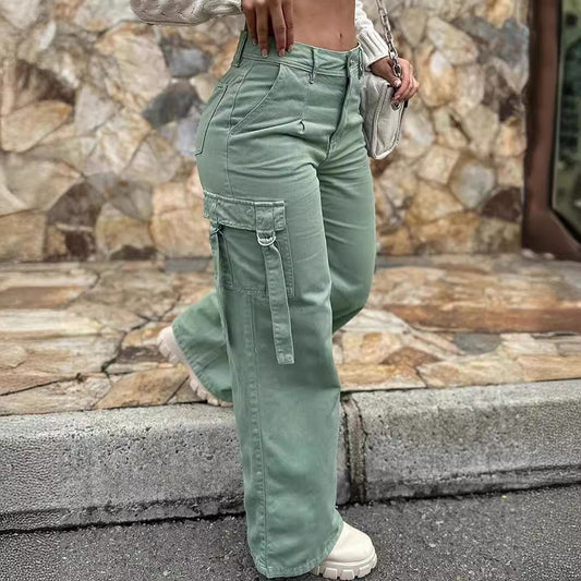 Damen Cargo-Hose mit weitem Schnitt und praktischen Taschen Stalluxe