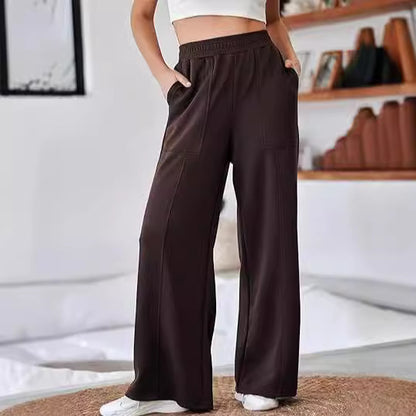 Damen Weite Sporthose mit elastischem Bund und praktischen Seitentaschen Stalluxe