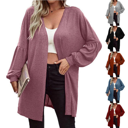 Damen Oversize Cardigan mit eleganten Puffärmeln Stalluxe