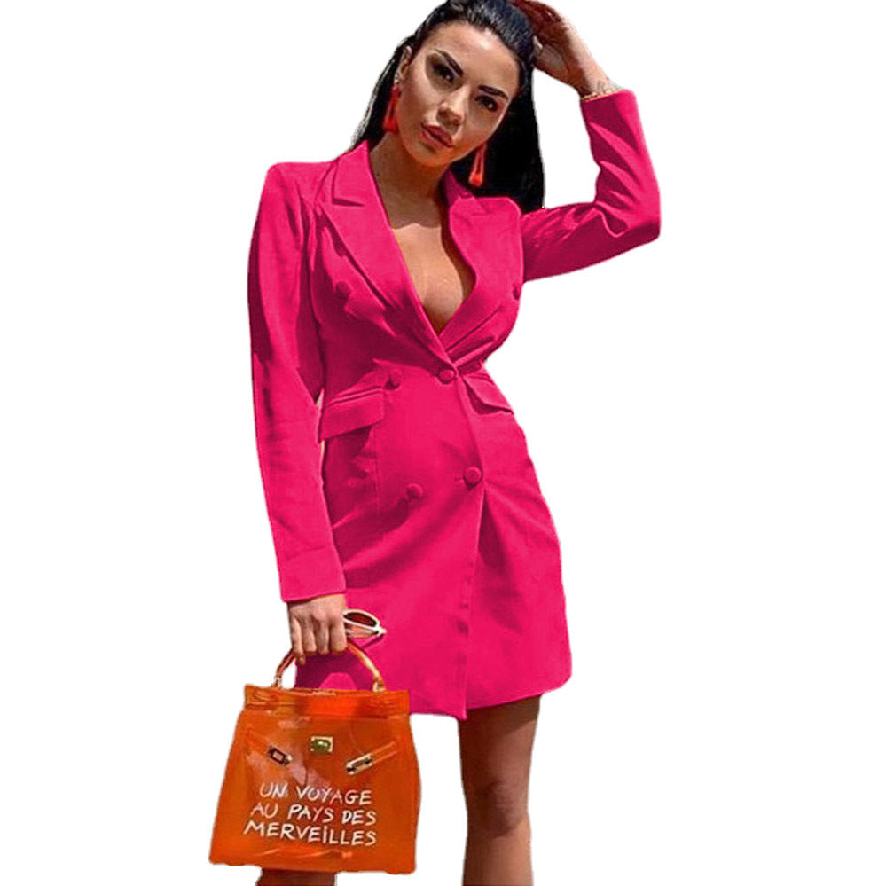 Damen Blazer-Kleid mit doppelter Knopfleiste und eleganten Details Stalluxe