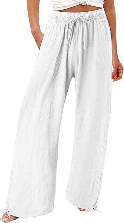 Damen Weite Sommerhose aus leichtem Material mit verstellbarem Bund Stalluxe