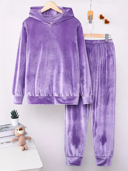 Damen Fleece-Loungewear Set mit Hoodie und elastischen Säumen Stalluxe