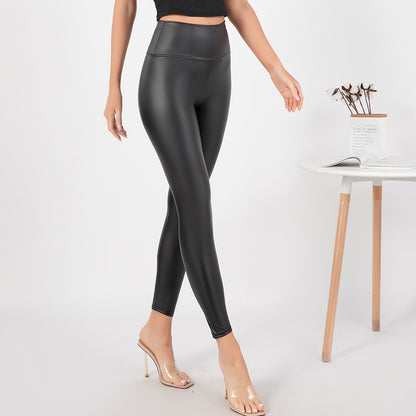 Damen Hochglänzende Leggings mit hohem Bund und formendem Schnitt Stalluxe