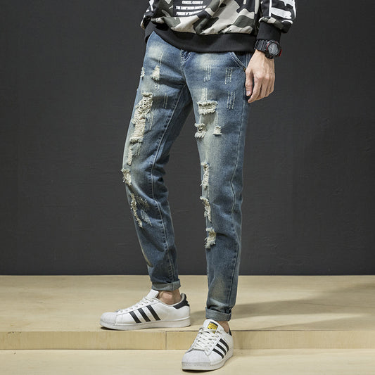 Herren Ripped Denim-Jeans im lässigen Urban-Style Stalluxe