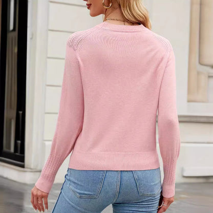 Damen Feiner Strickpullover mit kunstvoller Lochmuster-Detailierung Stalluxe
