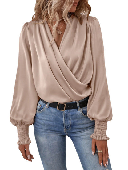 Damen Wickelbluse mit farbenfrohem Paisleymuster Stalluxe