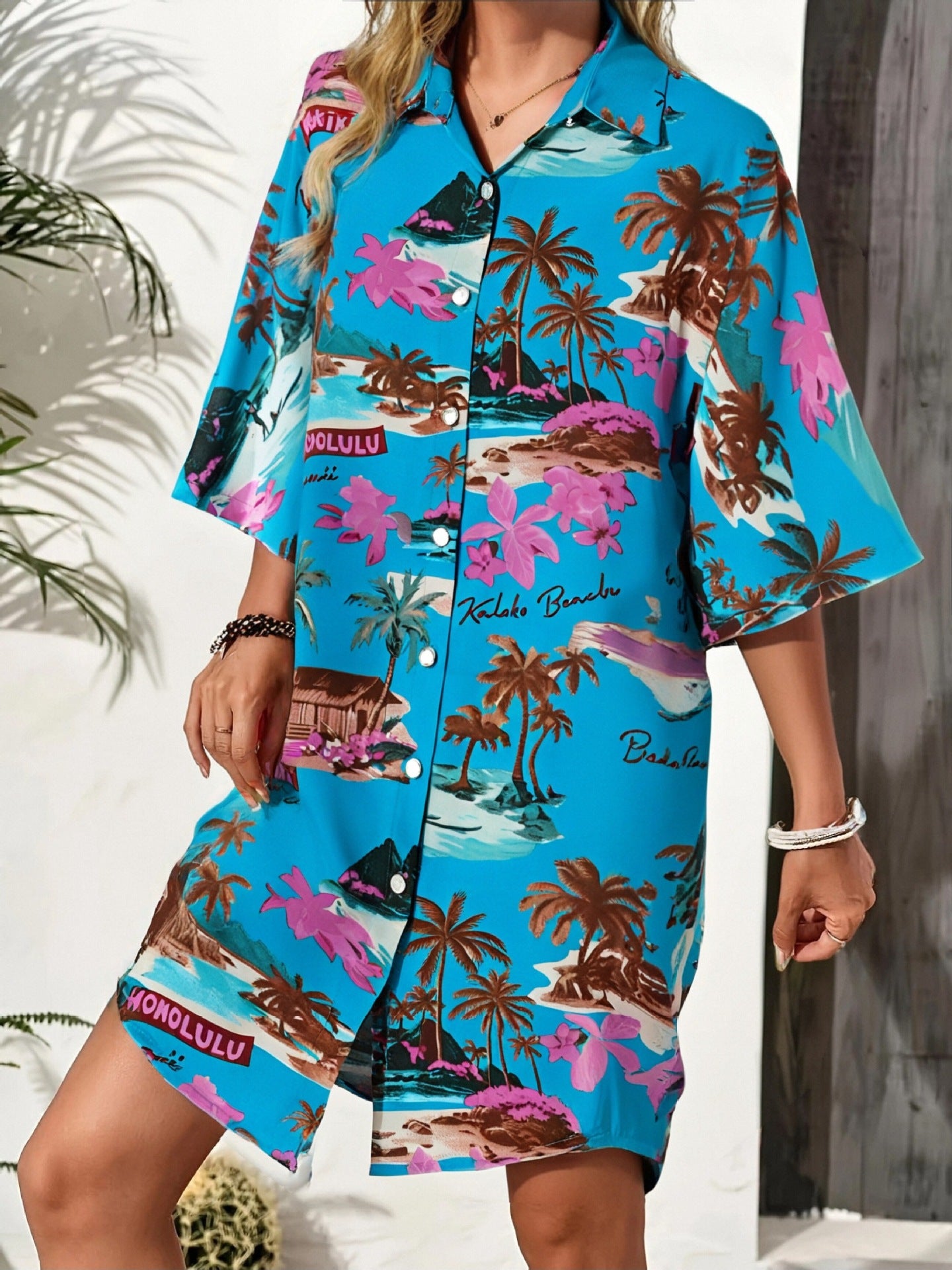 Damen Sommerliches Freizeitkleid mit farbenfrohem Blumenmuster und legerem Schnitt Stalluxe