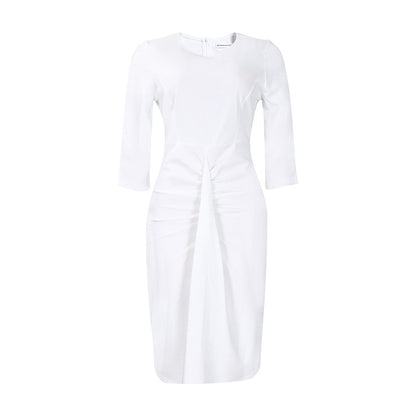 Damen figurbetontes Kleid mit Faltenwurf und 3/4-Ärmeln Stalluxe