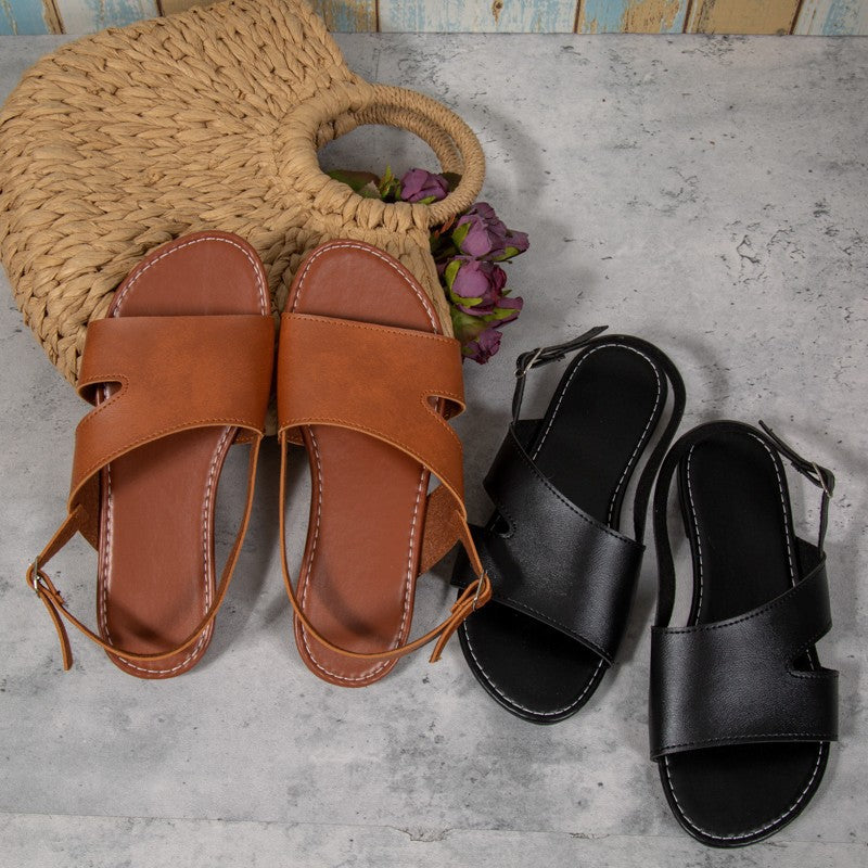 Damen eleganten Riemensandalen mit offener Ferse und verstellbarem Riemen Stalluxe