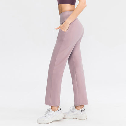 Damen Bequeme Sporthose mit hohem Bund und praktischen Seitentaschen Stalluxe