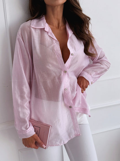 Damen lässige Bluse mit funkelnden Akzenten Stalluxe