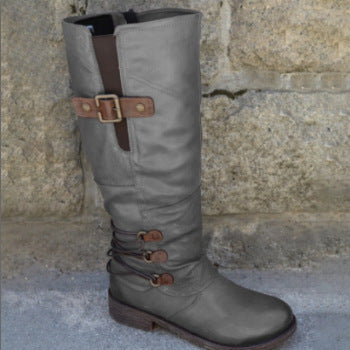 Damen Winterstiefel mit modischem Riemendesign und flexibler Sohle Stalluxe