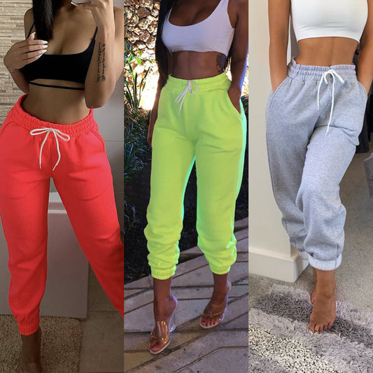 Damen Bequeme Sweatpants mit elastischem Bund und Kordelzug Stalluxe