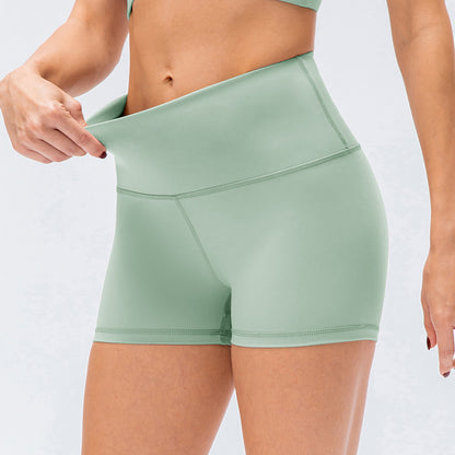 Damen Hoch taillierte Sportshorts mit nahtlose Verarbeitung Stalluxe