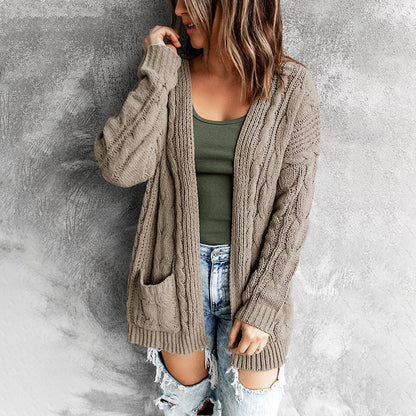 Damen Strickjacke mit Kabelmuster Stalluxe