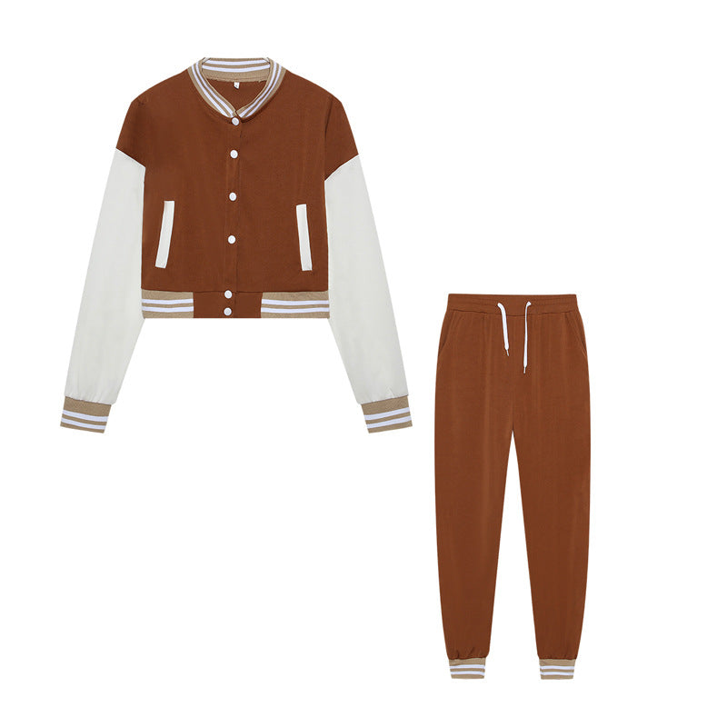 Damen Cozy Cropped Hoodie und Jogginghose Set Stalluxe