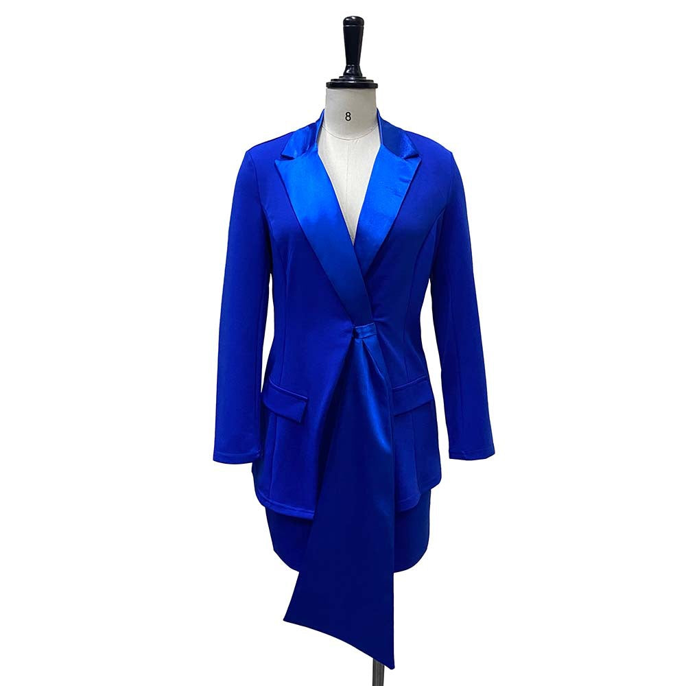 Damen Blazer mit asymmetrischem Saum und elegantem Revers Stalluxe