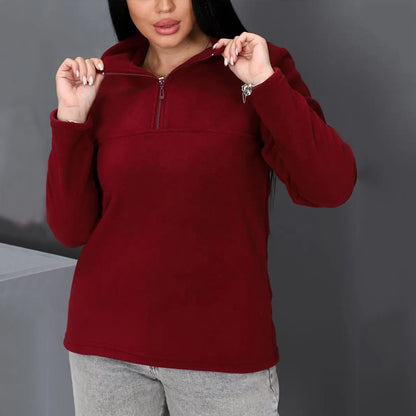 Damen Fleece-Pullover mit Stehkragen und Reißverschluss Stalluxe