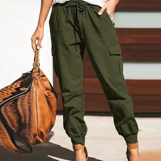 Damen Cargo-Hose mit elastischem Bund und praktischen Taschen Stalluxe