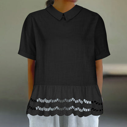 Damen Bluse mit Rüschensaum und ausgestellten Ärmeln Stalluxe