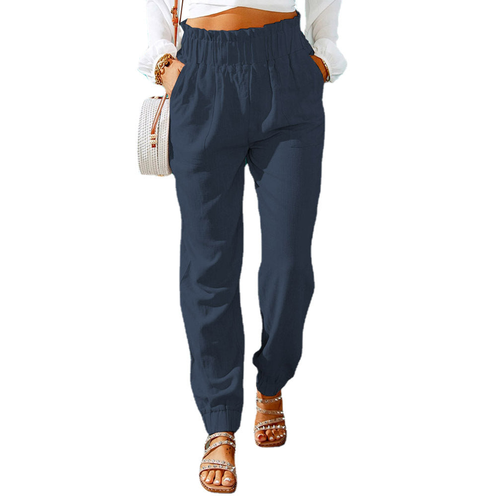 Damen Bequeme und elegante Sommerhose mit elastischem Bund und praktischen Taschen Stalluxe
