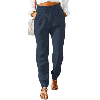 Damen Bequeme und elegante Sommerhose mit elastischem Bund und praktischen Taschen Stalluxe