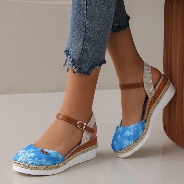 Damen Wedge-Sandaletten mit elegantem Riemen und komfortablem Fußbett Stalluxe