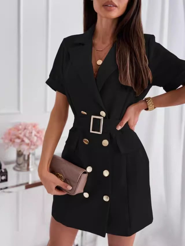 Damen Blusenkleid mit tailliertem Schnitt und modischen Knopfdetails Stalluxe