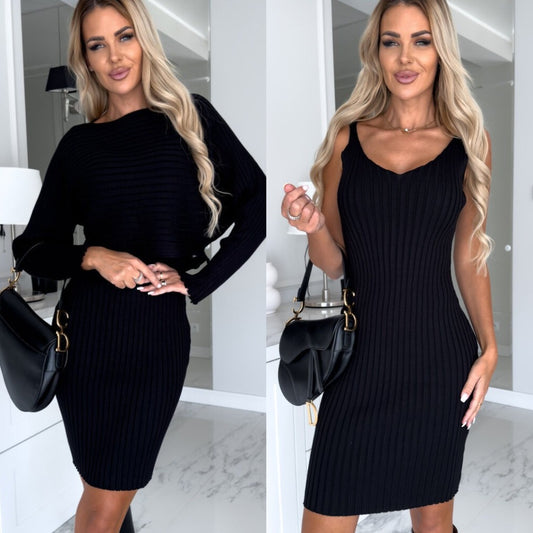 Women's Ribbed Knit Bodycon Dress Stalluxe